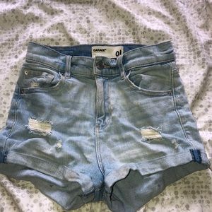 High waisted jean shorts